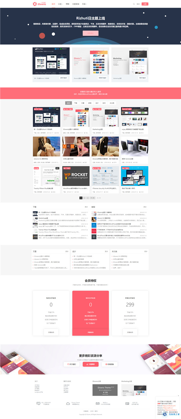 iDownsV1.8.4资源素材教程下载类WordPress主题模板